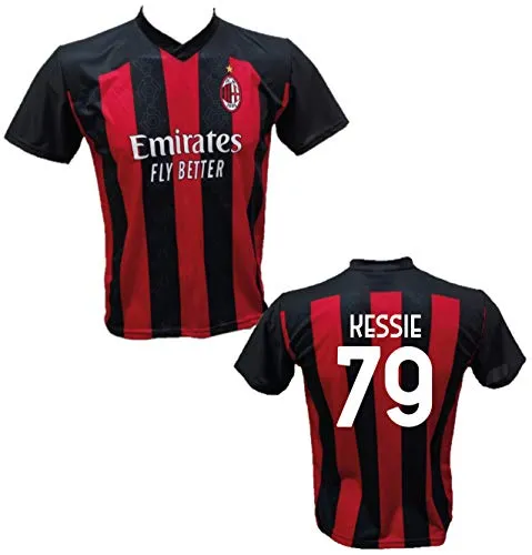 Maglia Calcio Milan Kessie 79 Replica Autorizzata 2018-2019 Bambino (Taglie 2 4 6 8 10 12) Adulto (S M L XL) (S)