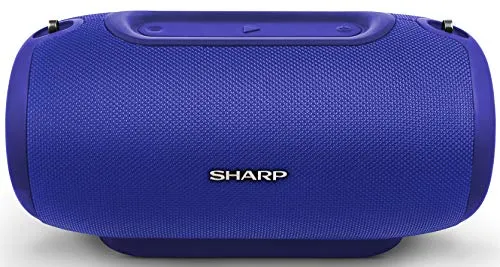 SHARP GX-BT480(BL) - Altoparlante portatile Bluetooth IP54, resistente agli spruzzi, durata 20 ore, colore: Blu