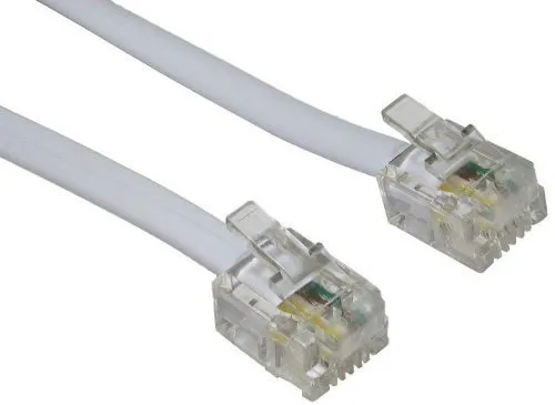 World of Data - Cavo ADSL di prima qualità, lunghezza: da 1 a 30 m, connettori placcati oro, supporta la linea internet ad alta velocità a banda larga, da router o modem a presa telefonica RJ11 o microfiltro, colore: bianco bianco bianco 2 m