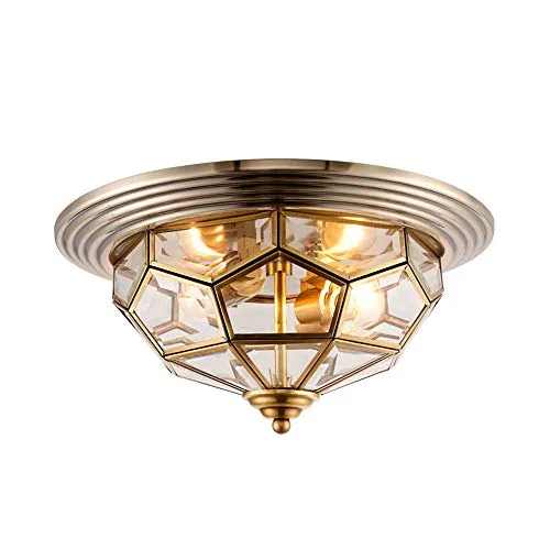 Ottone Moderna Plafoniera Multi-Fiamma Lampada Da Soffitto Semplice Rotonda E27 Plafoniera Soffitto Per Soggiorno Camera Da Letto Cucina Illuminazione Decorativa,4heads