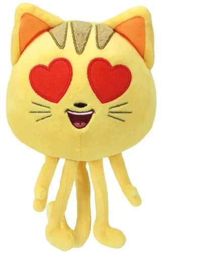 Ty 42294 Emojis, Gatto con Gli Occhi del Cuore, 15 cm, Colore Giallo