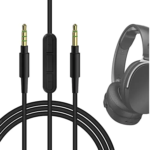GEEKRIA QuickFit Cavo di Ricambio per Skulcandy Hesh 3, Hesh2, Crusher, Grind wireless cuffie, Audio Cavo, 3.5mm Stereo Cord with Mic and Volume Control(1.7M)