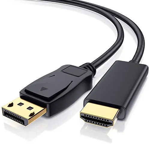 CSL-Computer - Cavo DisplayPort a HDMI - 3 m - DP 1.4 - UHD 2160p - 3840 x 2160 @ 60 Hz - HDR - HDCP 2.3 - per il collegamento di PC/notebook a monitor e proiettori - Nero