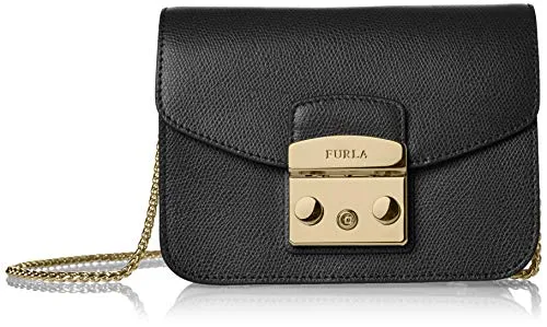 FURLA Metropolis Mini Crossbody, Borsa Donna, Nero (Onyx), 17x14x7 cm (B x H x T)