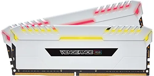 Corsair Vengeance RGB Kit di Memoria Illuminato RGB LED Entusiasta 16 GB (2x8 GB), DDR4 3200 MHz, C16 XMP 2.0, Bianco