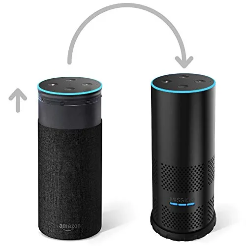 Mission - Cover con batteria integrata per Amazon Echo (2ª generazione), per portare Echo sempre con te, Nero