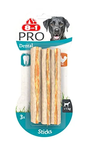 8in1 Pro Dental Sticks - Bastoncini da Masticare Sani per Cani per la Cura dei Denti, 3 Pezzi