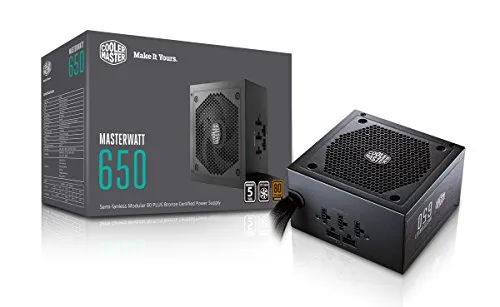 Cooler Master MasterWatt 650 EU Alimentatore 'semi-Fanless Modular, 80 Plus Bronze, 650W' MPX-6501-AMAAB-EU