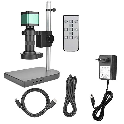 Microscopio Industriale, Videocamera per Videomicroscopio Industriale Digitale 48 MP con 100x C-Mount Len per Riparazioni di Saldatura(EU Plug)