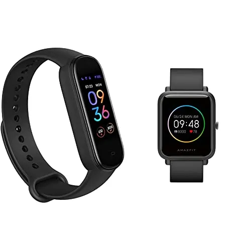 Amazfit Bip S Lite Smartwatch Orologio Fitness Tracker, Display Always-On, 150 Quadranti & Band 5 Smartwatch Tracker Fitness Orologio Sport Smartband Con Alexa Integrato Impermeabile 5 Atm