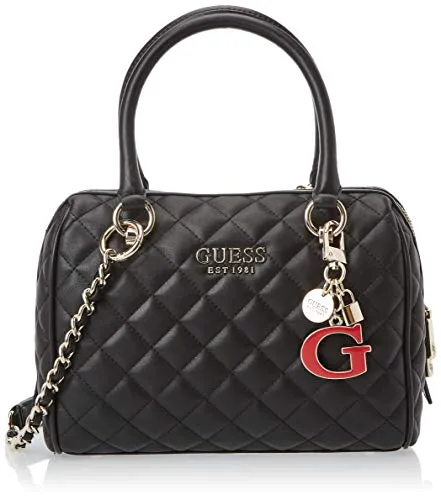 Guess Melise Narita Borsa a Mano in Ecopelle Trapuntata Colore Nero con Catena