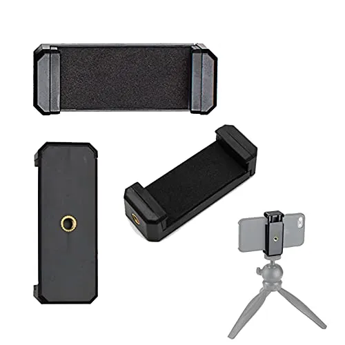 Adurei Universale Supporto per Smartphone Sefie Treppiede Adattatore per Telefono iPhone 11 XS X 8/8 Plus 7/7 Plus 6/6Plus, Samsung, Huawei e Altri Smartphone e Bastone Selfie Stick (2 Pack, Nero)