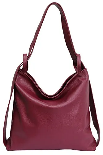 Borsa in pelle italiana, Borse a mano Borse a spalla Borse a zaino 2 in 1 daypack Borse Tote per donna GL019 (bordò)