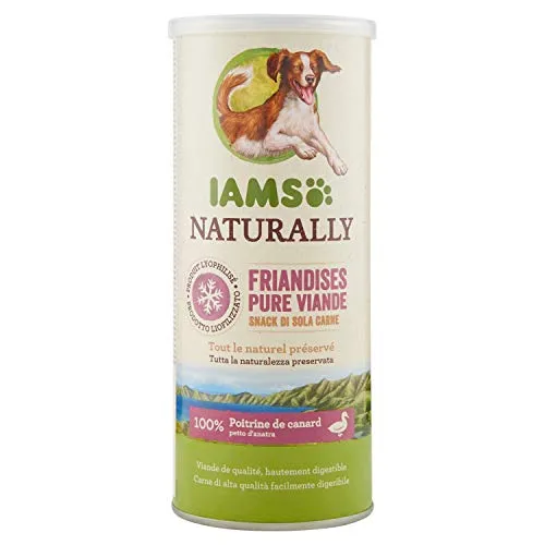 Iams Naturally - Snack per Cane Liofilizzati con 100% Anatra - 50 gr