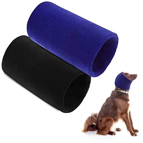 Frienda 2 Snood per Cani Scaldacollo e Orecchie per Cani Felpa con Cappuccio di Cani Copri Orecchie Snood Cappello di Cani Invernale Copricapo Snood per Comfort, Anti-Ansia in Rumore (20 x 15 cm)