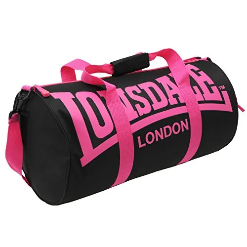 Lonsdale – Borsone tubolare da palestra e fitness Nero Black/pink taglia unica