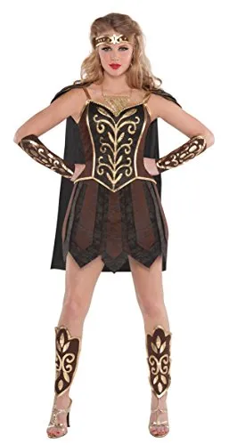 Donna Xena Principessa Guerriera Costume Donna Gladiatore Romano Vestito - Nero, M