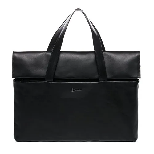 BACCINI® Borsa porta pc vera pelle VITO cartella laptop computer portatile 15" Messenger porta-documenti Università Scuola Ufficio Lavoro Business 15,4 pollici uomo donna cuoio nero