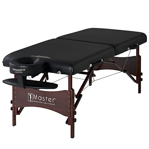 Master Massage Roma LX - Lettino da massaggio pieghevole, 71 cm, con base in legno di mogano e borsa per il trasporto portatile