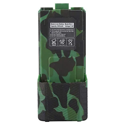 Walkie Talkie Batteria originale agli ioni di litio Batteria originale agli ioni di litio da 7,4 V 3800 mAh per Baofeng UV-5R BL-5L Serie UV 5R Radio bidirezionale(Camuffare)