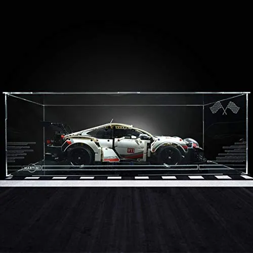 Seciie Acrylic Display Case Acrilico Vetrina Collezionismo per Lego Porsche 911RSR 42096