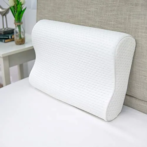 Sensorpedic, cuscino in memory foam di lusso, con tecnologia ICOOL ventilata, 30 x 100 cm, colore bianco