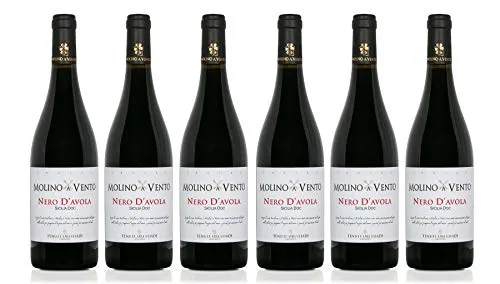 Confezione 6 bottiglie NERO D'AVOLA | Vino Rosso Sicilia DOC | Cantina Tenute Orestiadi | Collezione Molino a Vento