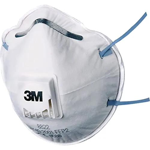 3M 8822 - Respiratore monouso, FFP2 NR D, con valvola, Pacco da 10 Pezzi