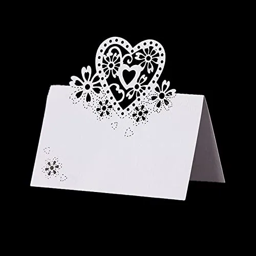 iKesoce 50 Pezzi Segnaposto da Tavolo Matrimonio Cartellini Cartoncino Bigliettino Carta Segna Posto da Tavolo Biglietti Decorazione Matrimonio Battesimo Comunione Festa Compleanno