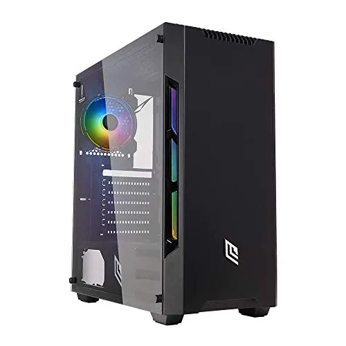 Noua Utopia F8 Black Case ATX PC Gaming 0.70MM SPCC 3*USB3.0/2.0 Ventola Dual Halo Slim RGB Rainbow Addressable 5V ADD RGB 1*Strip Rainbow Pannello Laterale in Vetro Temperato (AxPxL: 455x435x205 mm)