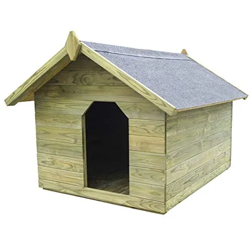 Cuccia per Cane da Esterno, Casette per Cani con Tetto Apribile, Cuccia per Cani in Legno Impregnato FSC, Impermeabile, Mantenimiento Facile (105,5 x 123,5 x 85 cm)