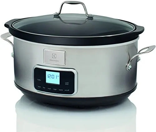 Electrolux Esc7400 Slow Cooker, Pentola Elettrica In Acciaio Inox Per Cottura Lenta Con Sei Programmi Predefiniti, 235 W, 6.6 L, Argento, Amazon Exclusive