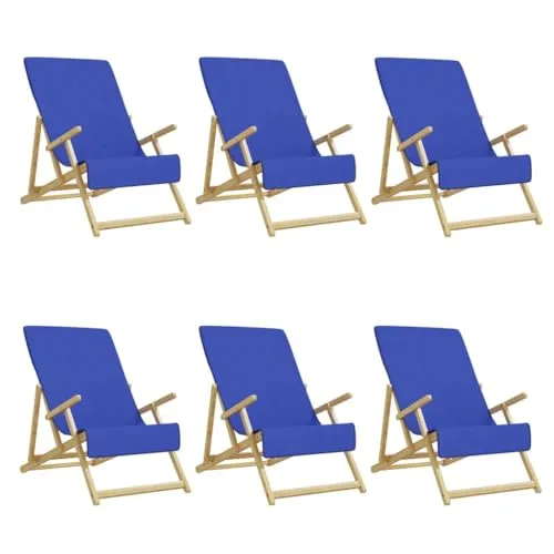 vidaXL Asciugamani da Spiaggia 6pz Blu Reale 60x135 cm Tessuto 400 gsm