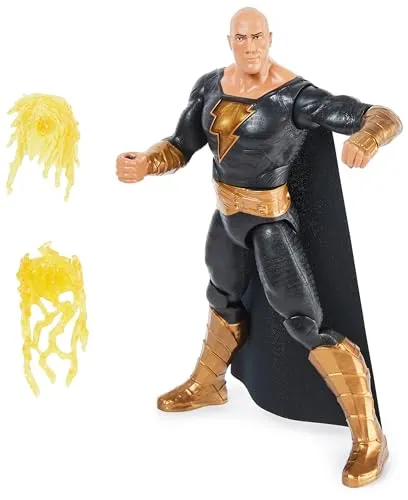 DC COMICS | BLACK ADAM | Personaggio di Black Adam Deluxe direttamente dal film in scala 30 cm con luci, suoni e pugno esplosivo, giocattoli da collezione per bambini dai 3 anni in su