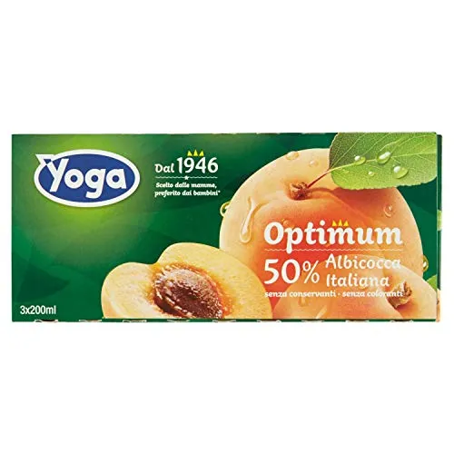 Yoga - Optimum Succo Albicocca, 3 x 200 ml - 600 ml
