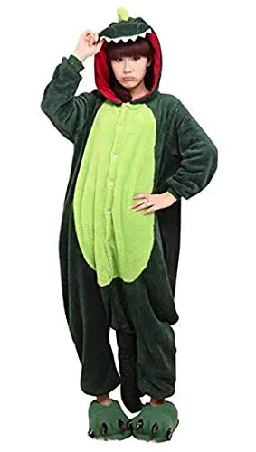 Costume Tutina peluche di dinosauro / drago per adulti - verde- Taglia XL