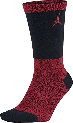 Nike Jordan Ele Print Crew – Calzini della Linea Michael Jordan per Uomo, Uomo, Michael Jordan Ele Print Crew, Rosso/Nero (Gym Red/Black/Gym Red), S