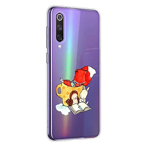 Oihxse Cover per Honor View 10 Cover,Protezione in Silicone con Modello Carino,Sottile e Trasparente con Bumper Morbido Resistente ai Graffi,Crystal Clear Case per Honor View 10 (A7)