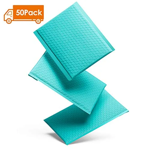 Switory 50 pezzi A5 15,3 cm x 26,9 cm Poly Bubble Mailers Buste imbottite autosigillanti Foderato di bolla Poly Mailer Teal per l'imballaggio Verde