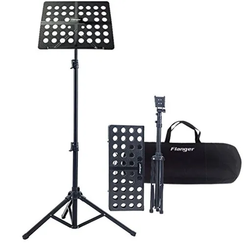 Leggio Musica Pieghevole con Borsa Capacità Massima Peso 5Kg Altezza Regolabile Gamma da 70 a 150Cm Adatto per Contenere il Tuo Libro di Musica, IPad, Laptop(Nero)