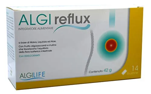 AlgiReflux |14 bustine monodose | Integratore Naturale utile nel reflusso ed acidità gastrica. Blocca il reflusso e riduce il bruciore