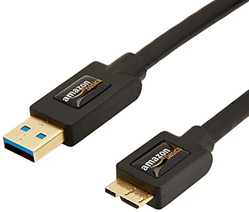 Amazon Basics- Cavo USB 3.0, A-maschio a mini-B, con connettori placcati in oro (0.9 m)