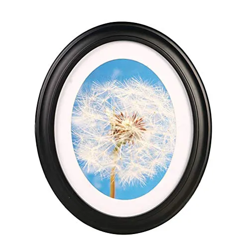 Vosarea - Cornice portafoto ovale, decorazione da parete, colore: Nero