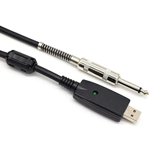 SiYear - Cavo USB per chitarra – USB 2.0 maschio a 6,35 mm TS mono elettrico per chitarra, cavo audio da studio per chitarra, computer, strumenti, registrazione e canto.