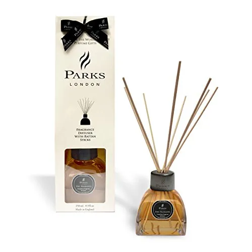 Parks London Diffusore di Essenze di Fini Fragranze, Pompelmo, Mandarino Tangerino, 250 ml, Vetro, Multicolore, 10 x 10 x 30 cm