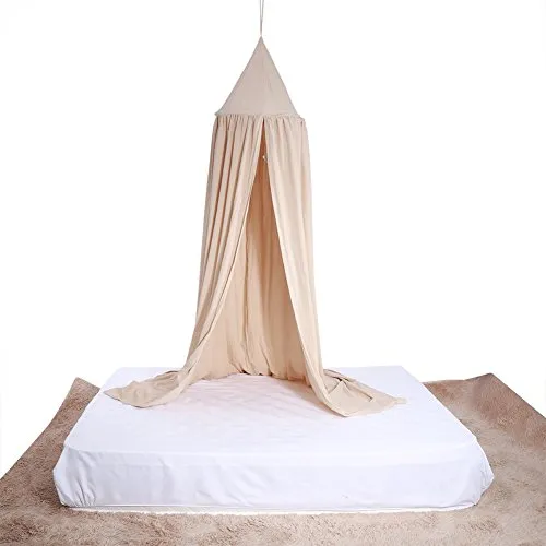 Oumij Tenda per Zanzariera a Baldacchino con Letto a Cupola Rotonda Multicolore per Bambini Che Giocano a Decorazioni per La Casa(Cachi)