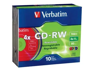Verbatim Datalifeplus 4 x CD-RW 700 MB 10 Pack in Jewel case (94325)