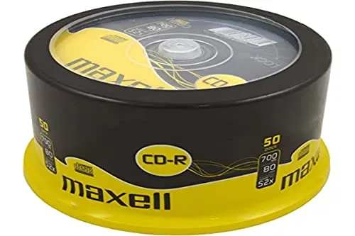 Maxell CD-R80XL confezione da 50 Torre CD vergini 80 min 700 MB velocità 52x