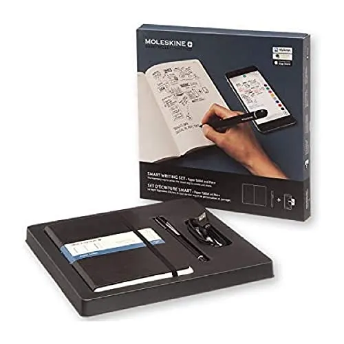 Moleskine Smart Writing Set Notebook e Pen+ Smartpen, Taccuino con Copertina Rigida Nera Adatta all'Uso con Pen Moleskine+ , Colore Nero, Fogli Puntinati