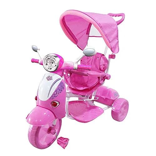 kid go Moto Triciclo a Spinta Seggiolino Reversibile per Bambini Rosa